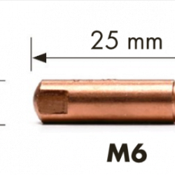 Контактна дюза за телоподаващо M6, ф0,6 мм, 25 мм Wurth