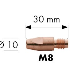 Контактна дюза за телоподаващо M8, ф0,8 мм, 30 мм, Wurth