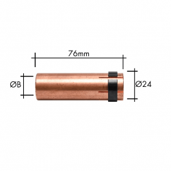 Газова дюза за телоподаващо 16 мм за МИГ/МАГ бренер MB26 KD конична WURTH е проектирана да образува газовия поток и да го насочва директно в зоната на заваряване.