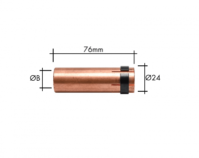 Газова дюза за телоподаващо 16 мм за МИГ/МАГ бренер MB26 KD конична WURTH е проектирана да образува газовия поток и да го насочва директно в зоната на заваряване.